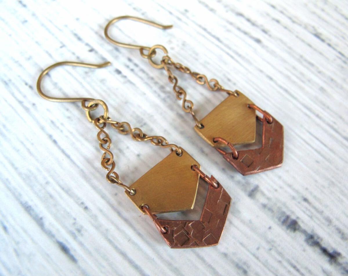 Jarin K Jewelry - Chevron Drop Earrings main image 1