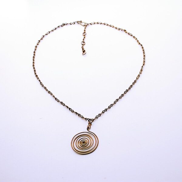 Spiral Brass Necklace Basha Boutique
