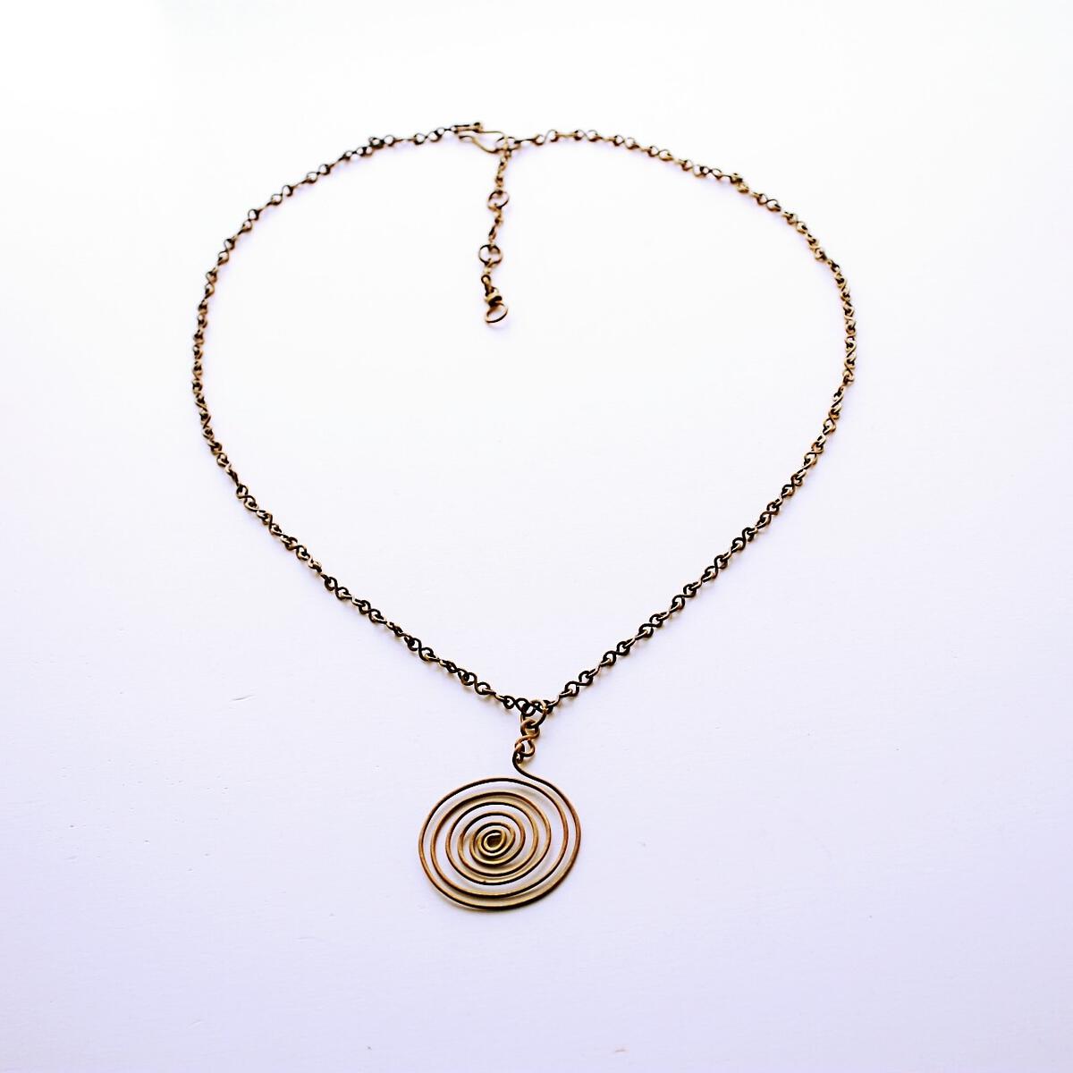 Spiral Brass Necklace Basha Boutique